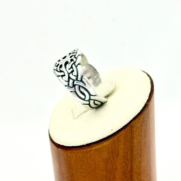 Vintage Tree of Life Sterling Silver Celtic Ring - Size 10.75 - Picture 2 of 9